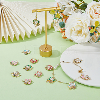 30Pcs 5 Colors Alloy Enamel Pendants ENAM-HY0001-16-1
