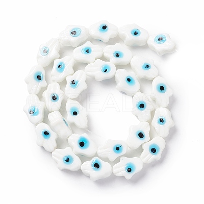 Handmade Evil Eye Lampwork Beads Strands LAMP-F024-02B-1