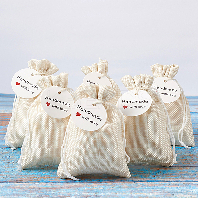 Burlap Packing Pouches Drawstring Bags ABAG-TA0001-14-1
