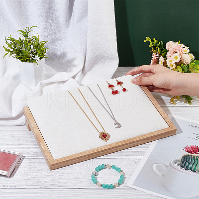Wooden Slant Back Necklace Organizer Display Trays NDIS-WH0006-17-1