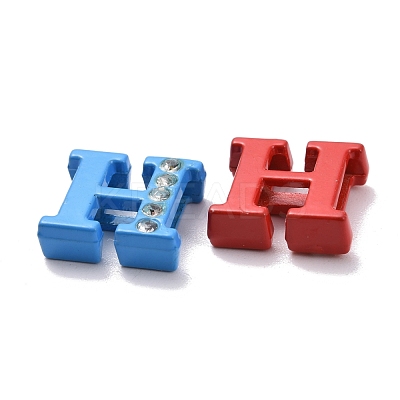 Spray Painted Zinc Alloy Slide Charms ALRI-WH0005-13H-1