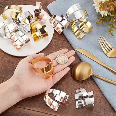 12Pcs 3 Colors Iron Napkin Rings AJEW-AR0001-36-1