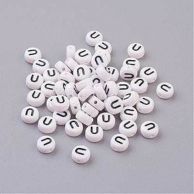 Acrylic Horizontal Hole Letter Beads X-PL37C9070-U-1