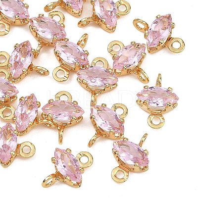 SHEGRACE Brass Pave Cubic Zirconia Horse Eye Connector Charms XGRQ2O431-436C-G-1
