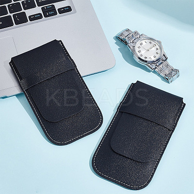 2Pcs Rectangle PU Imitation Leather Single Watch Storage Bag AJEW-GO0001-85D-1