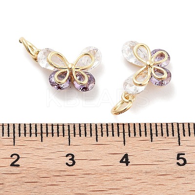 Brass Micro Pave Cubic Zirconia Pendants KK-P271-03G-B-1
