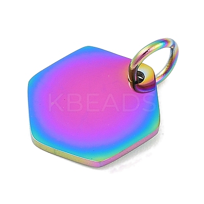 Ion Plating(IP) 304 Stainless Steel Stamping Blank Tag Charms LS-STAS-I311-24RC-1