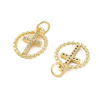 Brass Micro Pave Cubic Zirconia Pendants X1-KK-C092-21A-G-1