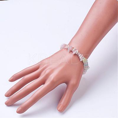 Natural Morganite Beaded Bracelets BJEW-JB02681-03-1