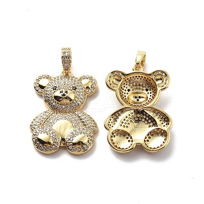 Brass Cubic Zirconia Pendants KK-G446-17G-1