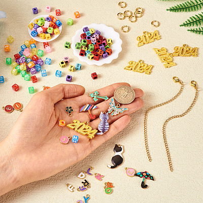 DIY Letter & Number Charms Accessories for Cup Handle Making Kit DIY-TA0009-52-1