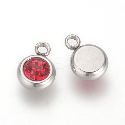 201 Stainless Steel Rhinestone Charms STAS-S068-07-1