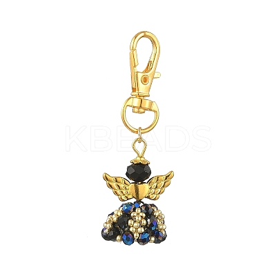 Angel Glass & Alloy Pendant Decorations HJEW-MZ00360-01-1