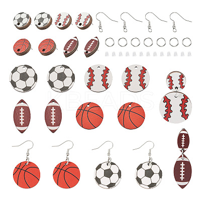 DIY Sport Theme Earring Making Kit DIY-TA0006-10-1
