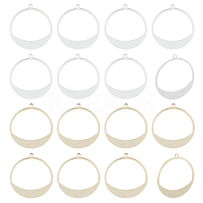 16Pcs 2 Colors Brass Pendants KK-BC0011-21-1