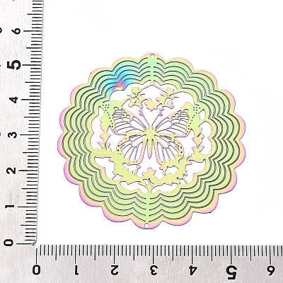 201 Stainless Steel 3D Rotating Hanging Wind Spinner STAS-T064-94-1