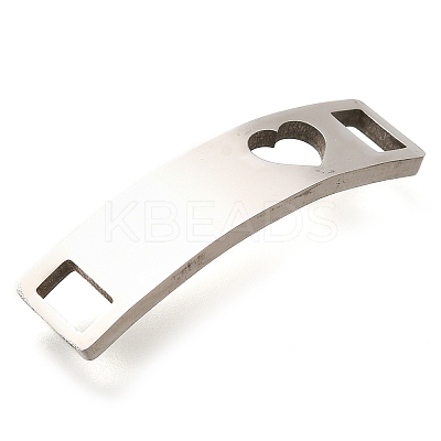 201 Stainless Steel Laser Cut Curved Connector Charms STAS-Z119-32P-01-1