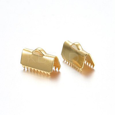 304 Stainless Steel Ribbon Crimp Ends STAS-P210-34G-1