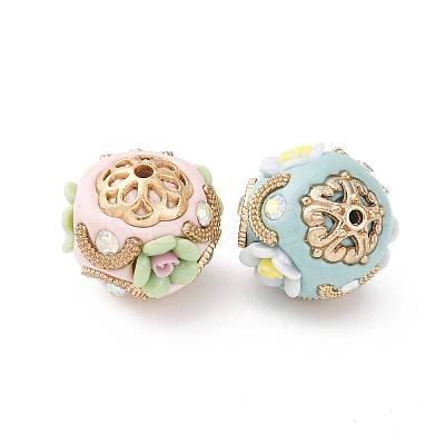 Handmade Resin Indonesia Round Beads IPDL-P005-05KCG-M-1