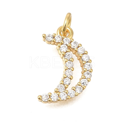 Rack Plating Brass Micro Pave Cubic Zirconia Pendants ZIRC-F142-13A-G-1