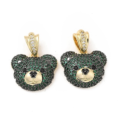 Brass Micro Pave Cubic Zirconia Pendants KK-H441-01B-G-1