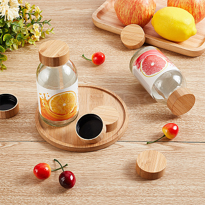 Spice Jars Lids LS-WOOD-WH0027-88-1