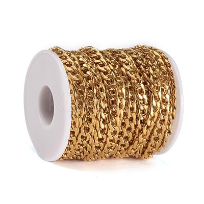 Ion Plating(IP) 304 Stainless Steel Cuban Link Chains CHS-G010-02G-1