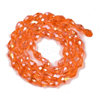 Transparent Electroplate Glass Beads Strands EGLA-T6mm-B09-1