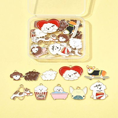 28Pcs 10 Styles Alloy Enamel Pendants ENAM-FS0003-09-1