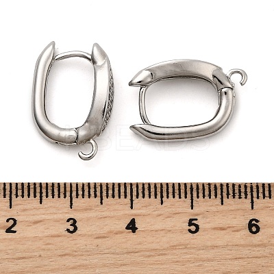 Horse Eye Brass Micro Pave Cubic Zirconia Hoop Earring Findings KK-C134-25P-1