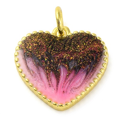 Brass Enamel Pendants KK-S401-17G-D-1
