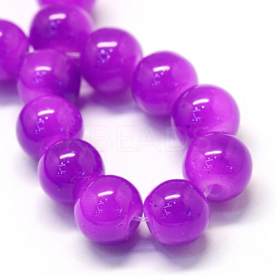 Baking Paint Imitation Jade Glass Round Bead Strands LS-DGLA-Q021-10mm-27-1