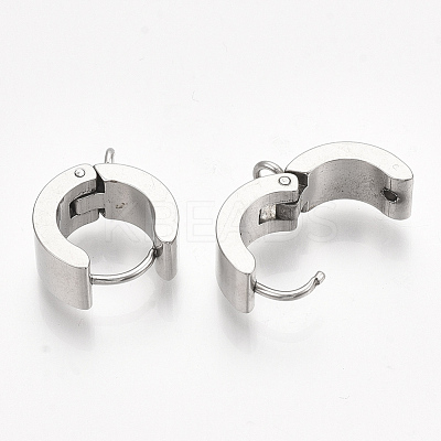 Tarnish Resistant 201 Stainless Steel Hoop Earring Findings X-STAS-S079-79-1