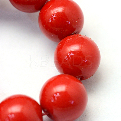 Baking Paint Pearlized Glass Pearl Round Bead Strands X-HY-Q330-8mm-55-1