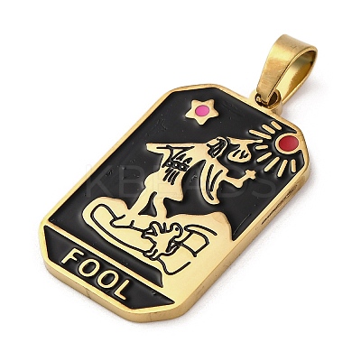 Ion Plating(IP) 304 Stainless Steel Enamel Pendants STAS-Q003-01G-018-1