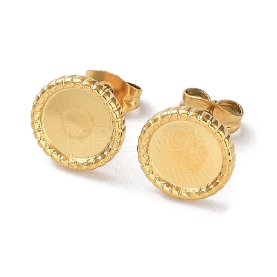 Ion Plating(IP) 304 Stainless Steel Stud Earrings Findings STAS-M323-09G-1