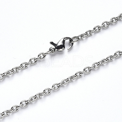 Non-Tarnish 304 Stainless Steel Cable Chain Necklace NJEW-S420-007C-P-1
