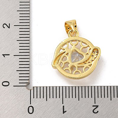 Rack Plating Brass Micro Pave Cubic Zirconia Pendants KK-G513-23A-02G-1