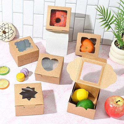 30Pcs 5 Styles Paper Bakery Boxes CON-CJ0001-30-1