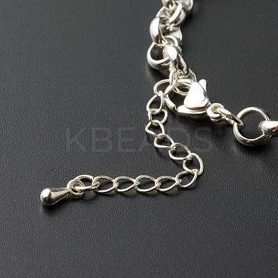 304 Stainless Steel Rolo Chain Bracelet AJEW-JB01012-1