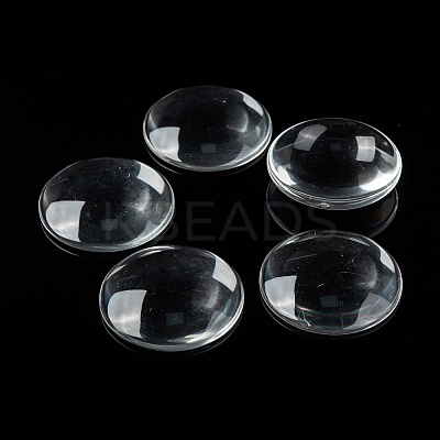 Transparent Glass Cabochons GGLA-R026-45mm-1