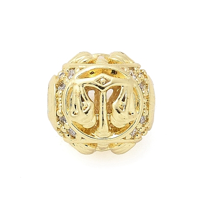 Brass Micro Pave Cubic Zirconia Beads KK-Z095-04G-07-1