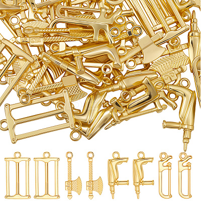 60Pcs 4 Style Alloy Charms FIND-BBC0004-25-1