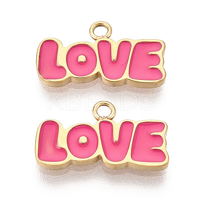 304 Stainless Steel Enamel Pendants X1-STAS-T068-02B-1