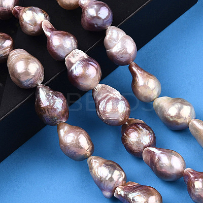 Natural Baroque Pearl Keshi Pearl Beads Strands PEAR-S019-02D-1