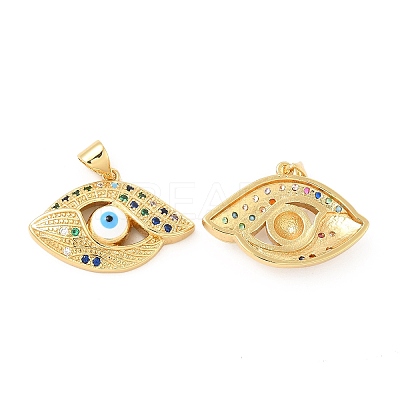 Brass Micro Pave Cubic Zirconia Pendants KK-H441-55G-02-1
