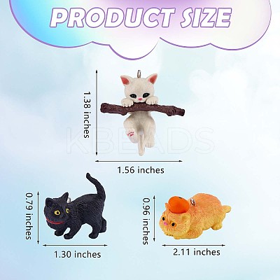 9 Pieces 3D Resin Cat Charm Pendant Cute Resin Animal Pendant Mixed Shape for Jewelry Keychain Bag Decorated Making Crafts JX476A-1