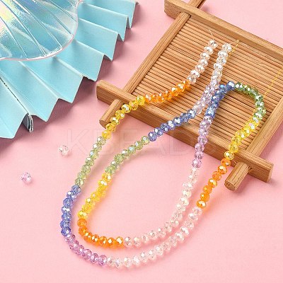 Transparent Electroplate Glass Beads Strands GLAA-YW0002-F01-1