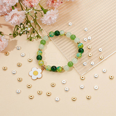 80Pcs 2 Colors 304 Stainless Steel Spacer Beads STAS-BBC0004-30-1