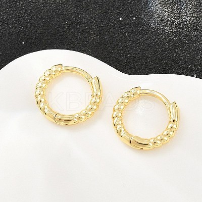 Brass Huggie Hoop Earrings KK-CBA8324-18D-G-1
